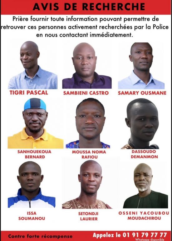 Dossier tentative de coup d’État : neuf personnes activement recherchées par la Police